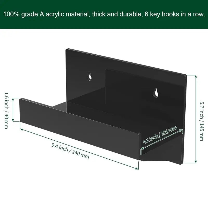 Key Holder Wall Mount Clear Acrylic Entryway Key Rack With 6 Hooks Shelf Storage Wall Organizer For Living Room Kitchen Hallway