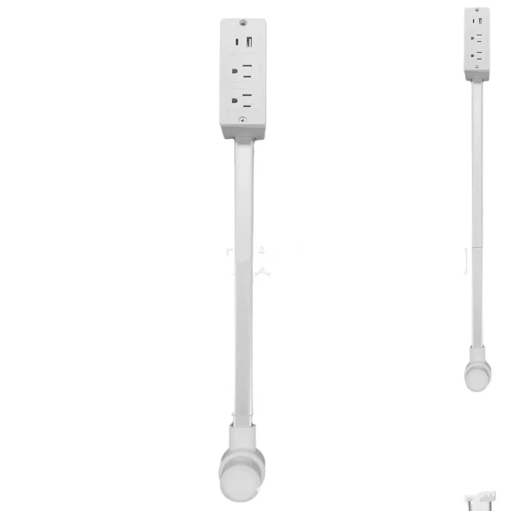 Hot Rotates 180° Electrical Outlet Extender Adjustable Length White Flat Plug Power Strip Power Socket Expander for NightStand