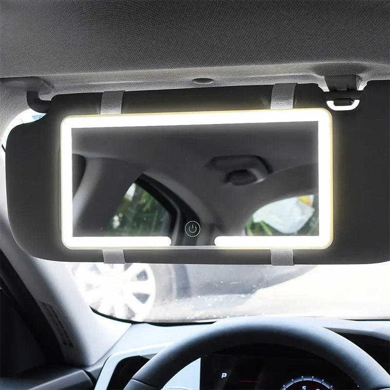 Car Sun Visor Vanity Mirror LED High-definition Vanity Mirror with 3 Light Modes Touch Screen Universal Car Vanity Mirror
