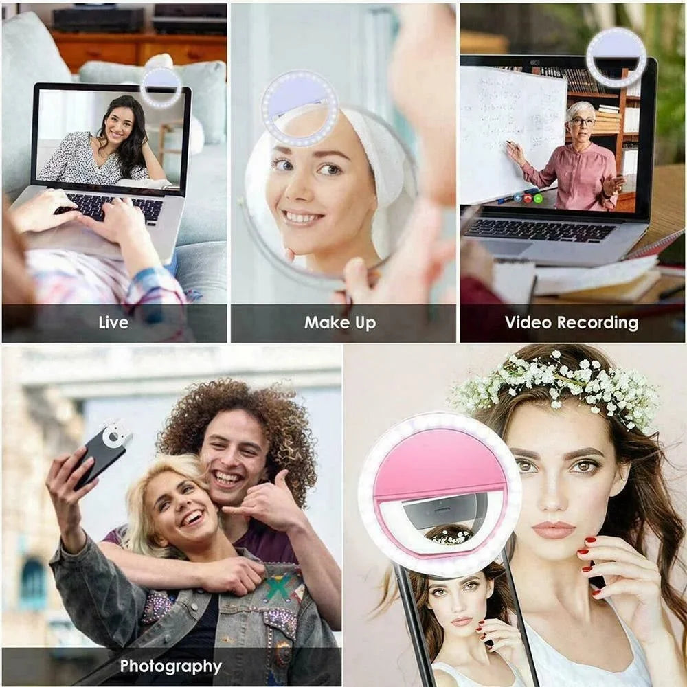 USB Charge LED Selfie Fill Light Led Selfie Ring Light Mobile Phone Live Broadcast Video LED Selfie Ring Lamp For All Smartphone