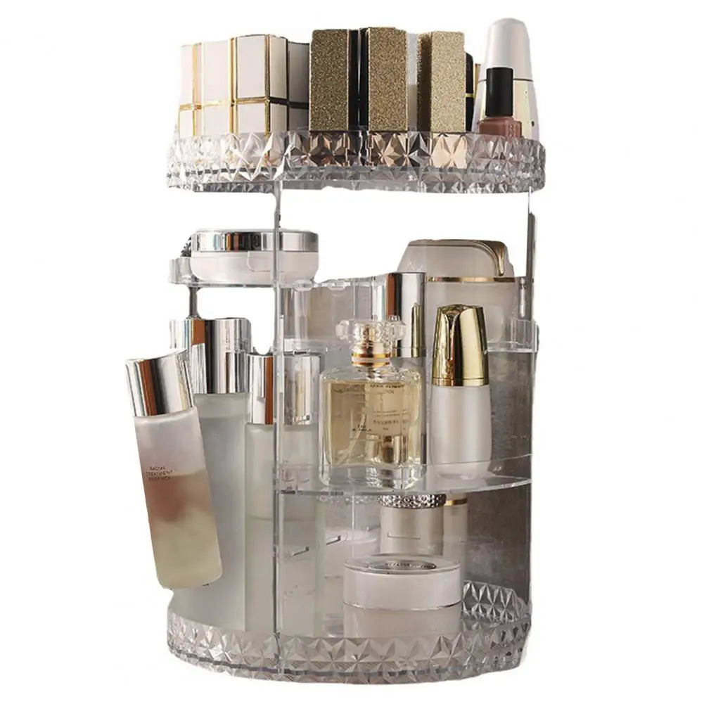 360 Degree Rotation Storage Rack 360 Rotating Makeup Organizer with 8 Adjustable Layers for Skincare Storage for Vanity