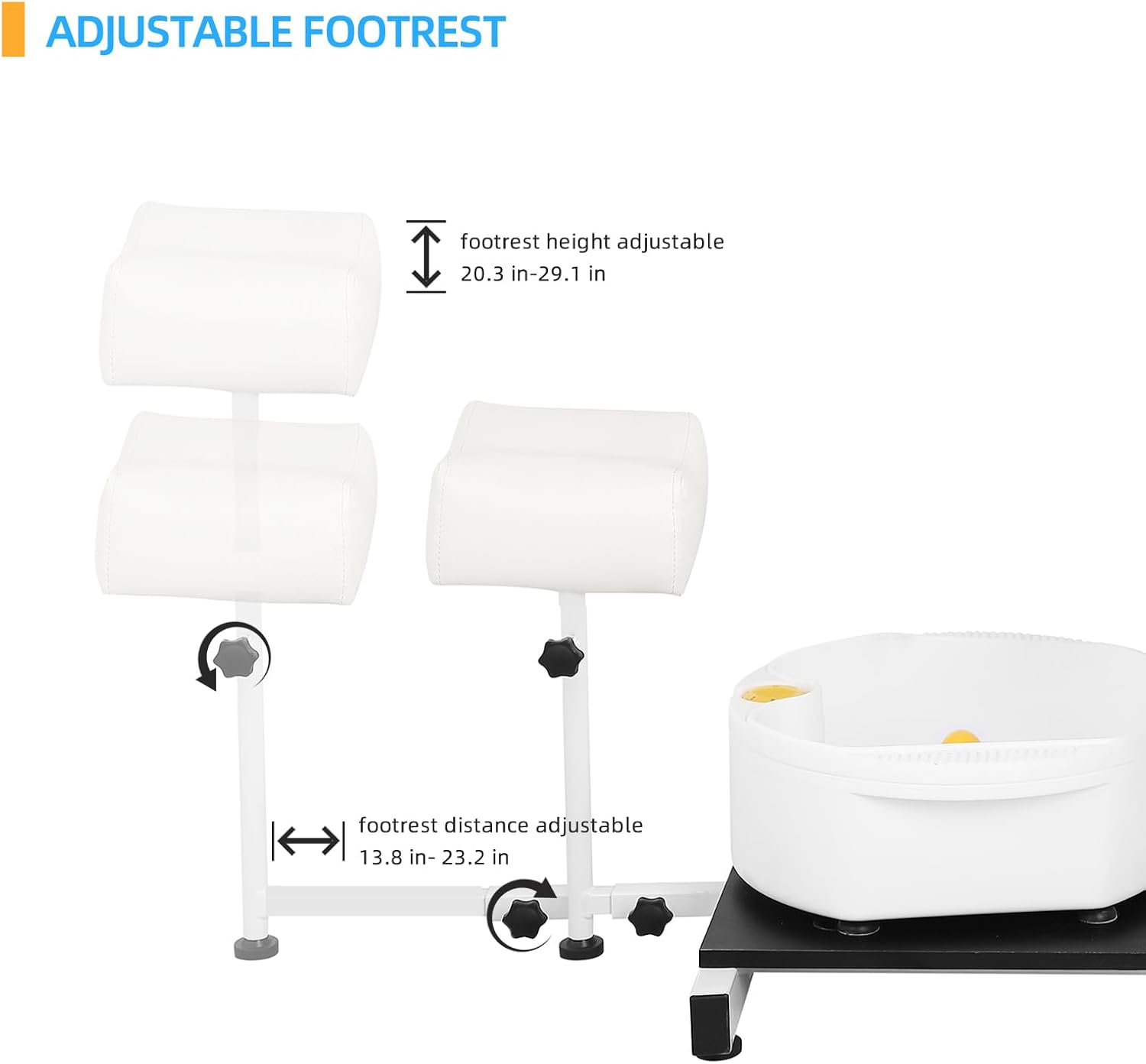 Pedicure Chair with Bubble Massage Foot Bath, for Nail Tech and Foot Bath