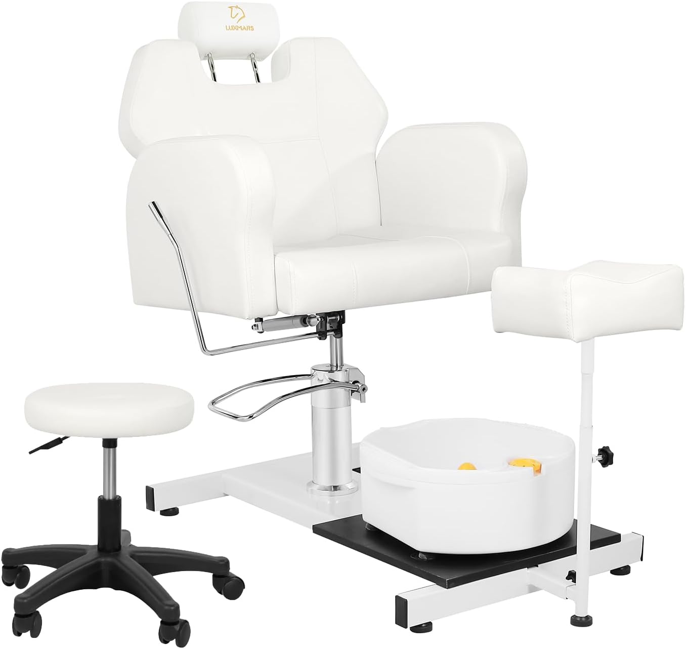 Pedicure Chair with Bubble Massage Foot Bath, for Nail Tech and Foot Bath