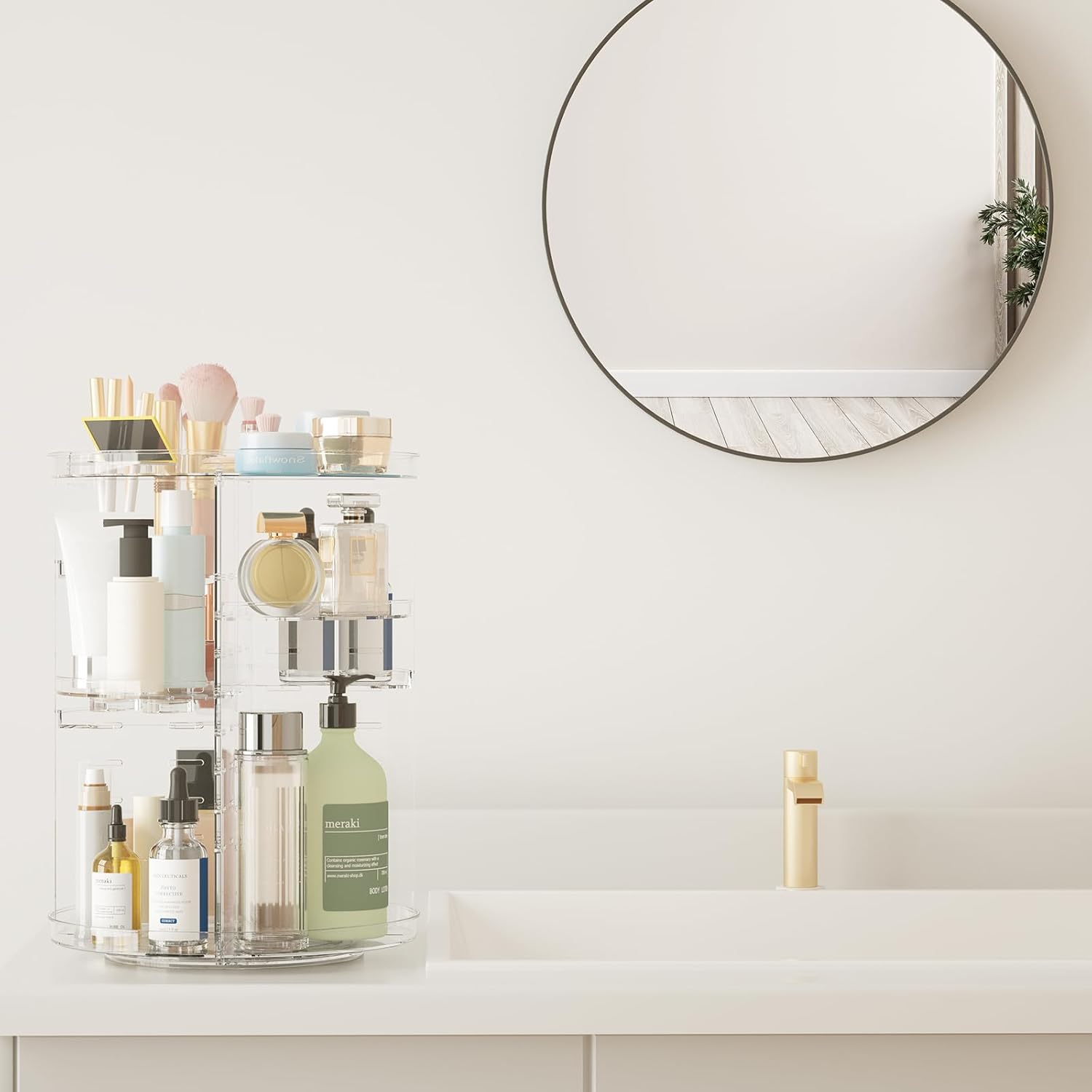 Rotating Makeup Organizer, DIY 8 Adjustable Layers