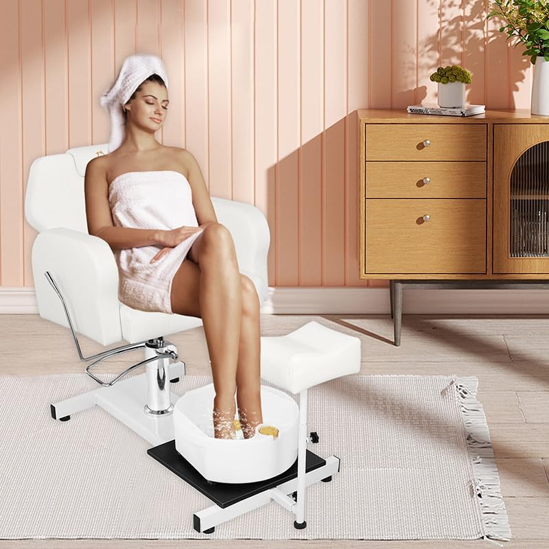 Pedicure Chair with Bubble Massage Foot Bath, for Nail Tech and Foot Bath