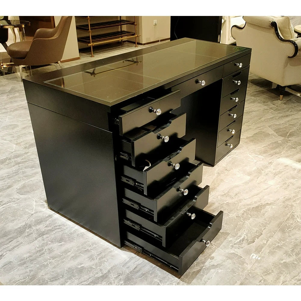 Vanity Desk &power Out Makeup Vanity with Mirror and 12 Led Lights Makeup Table with 11 Drawers Vanity Set