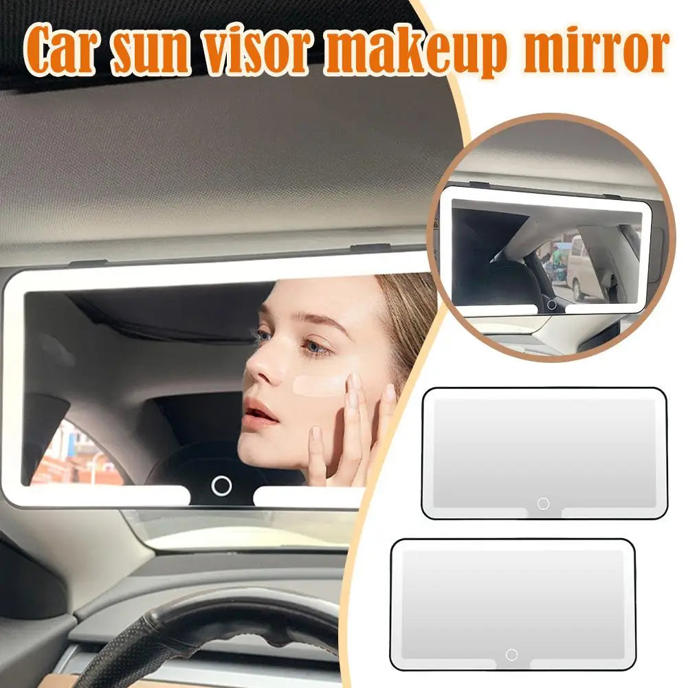 Sun Visor Mirror for Car Makeup Vanity Mirror Car Sunshade Makeup Mirror with Dimmable Led Light For Truck SUV, Rectangular N4D2