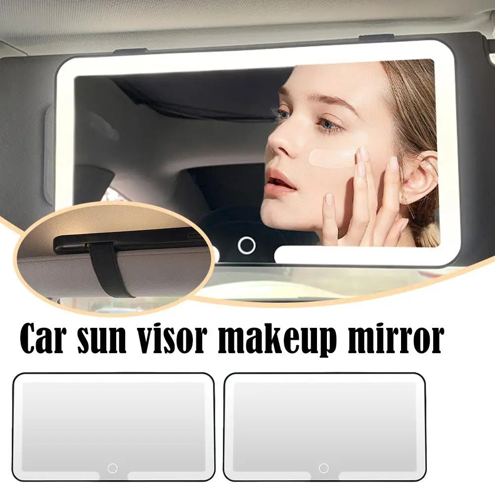 Sun Visor Mirror for Car Makeup Vanity Mirror Car Sunshade Makeup Mirror with Dimmable Led Light For Truck SUV, Rectangular N4D2