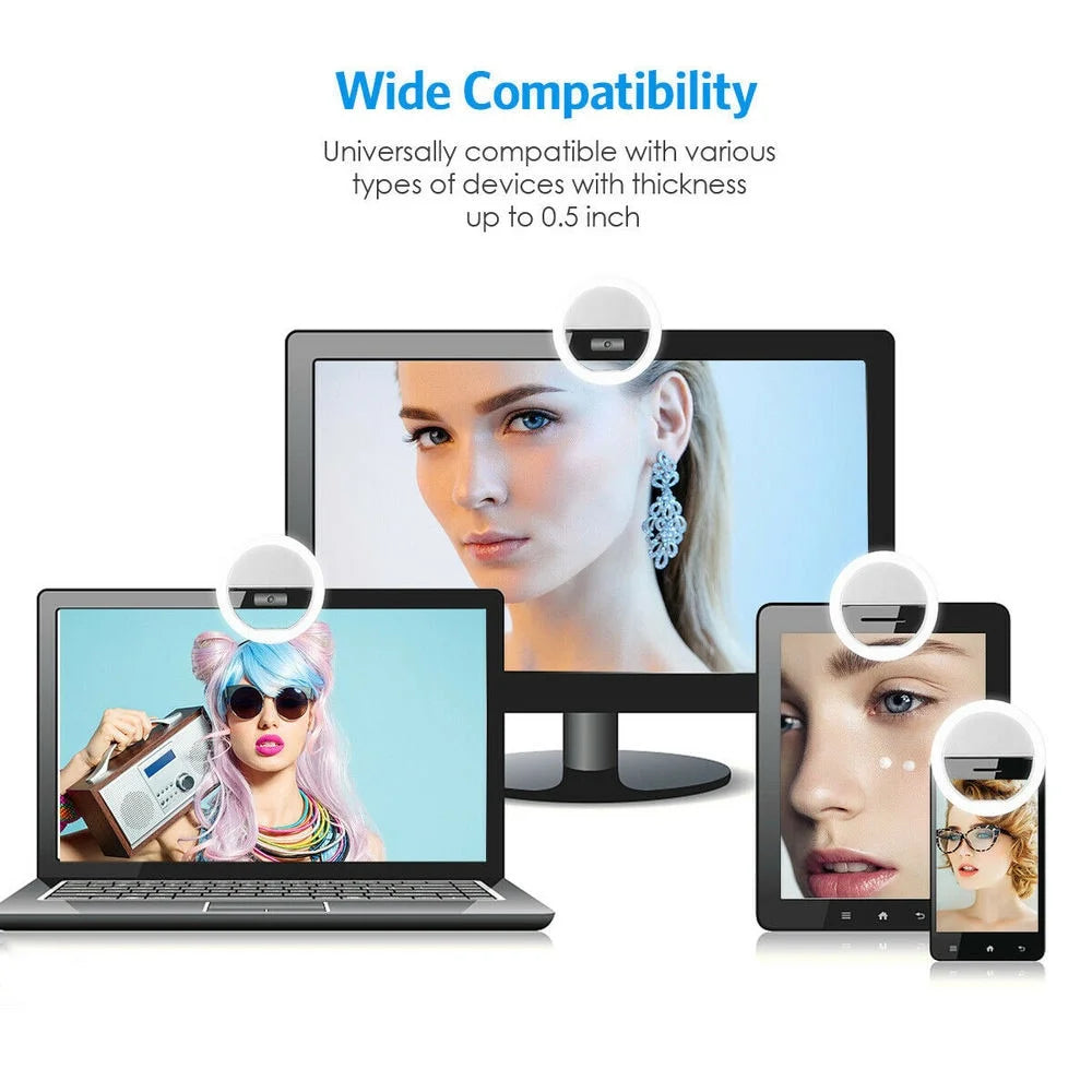 USB Charge LED Selfie Fill Light Led Selfie Ring Light Mobile Phone Live Broadcast Video LED Selfie Ring Lamp For All Smartphone